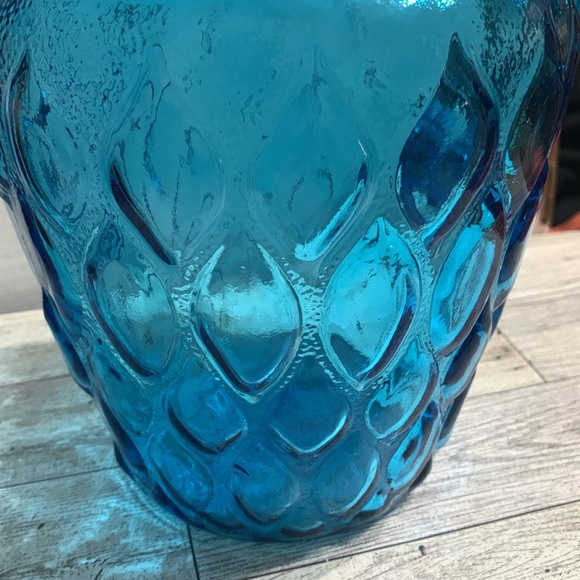 1970’s Libbey Glass Pitcher MADRID pattern Aqua Blue BEAUTIFUL!!! - Picture 2 of 7